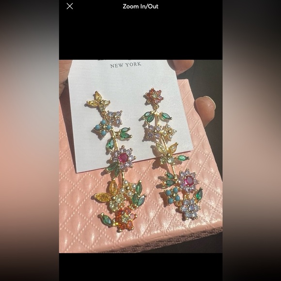 Katespade bloom flower linear earrings - Picture 9 of 13